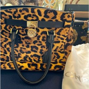 Michael Kors Calf Hair Leopard Print Tote